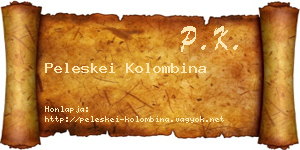 Peleskei Kolombina névjegykártya